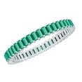 thumbnail image 1 of Rosec Jewels Lab Created Emerald Baguette Eternity Ring for Women (2.7 CT), 925 Sterling Silver, US 4.00, 1 of 7