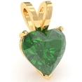 thumbnail image 1 of Lab-Created Emerald Heart Solitaire Pendant In 14k Yellow Gold, 1 of 4