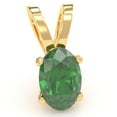 thumbnail image 1 of Lab-Created Emerald Oval Solitaire Pendant In 14k Yellow Gold, 1 of 4