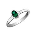 thumbnail image 1 of Gem & Harmony Lab-Created Emerald Ring 2/5 Carat (Ctw) in Sterling Silver for Women, 1 of 6