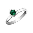 thumbnail image 1 of Gem & Harmony Lab-Created Emerald Ring 2/5 Carat (Ctw) in Sterling Silver for Women, 1 of 6