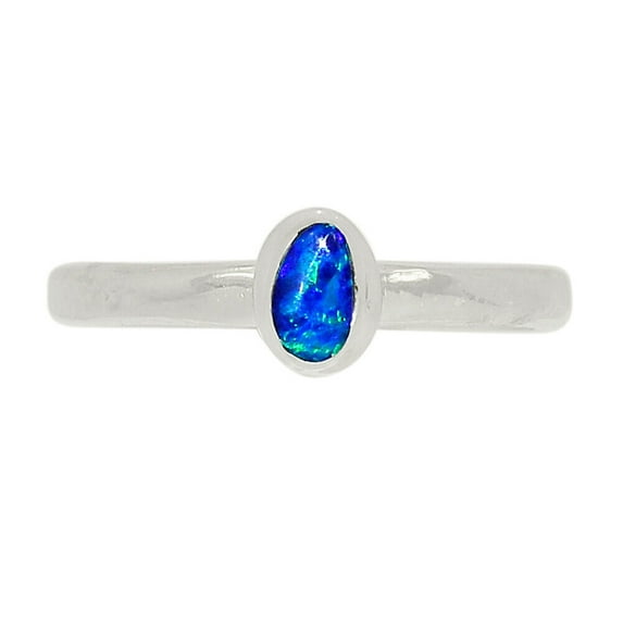 Lab Created Fire Opal 925 Sterling Silver Ring Jewelry s.7 ALLR-24685