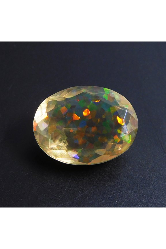 Lab-Created Fire Opal Oval Cut 13.45 Ct For Ring CERTIFIED Loose Gemstone