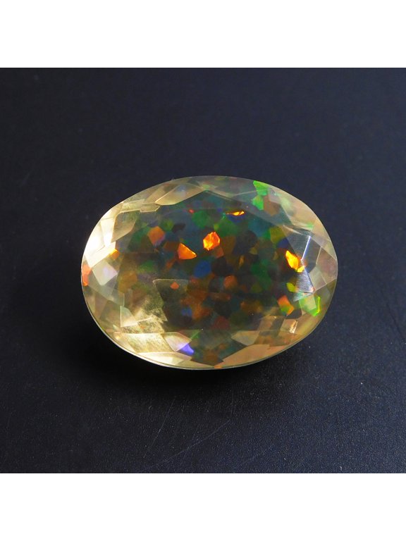 Lab-Created Fire Opal Oval Cut 13.45 Ct For Ring CERTIFIED Loose Gemstone
