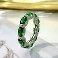 thumbnail image 1 of Lab Created Green Emerald 2.50Ct Oval Cut Women's Eternity Band Ring 14K White Gold Plated, 1 of 3