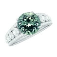 thumbnail image 1 of Rosec Jewels Certified Lab Grown Green Sapphire Engagement Ring (8mm, AAAA Grade) - Green Sapphire Ring with Moissanite, 14K White Gold, US 4.00, 1 of 8