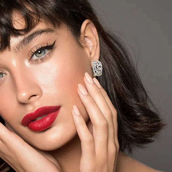 Lab Created Earrings for Women Elegant Studded Fashion Jewelry Timeless Sparkling Female Accessories