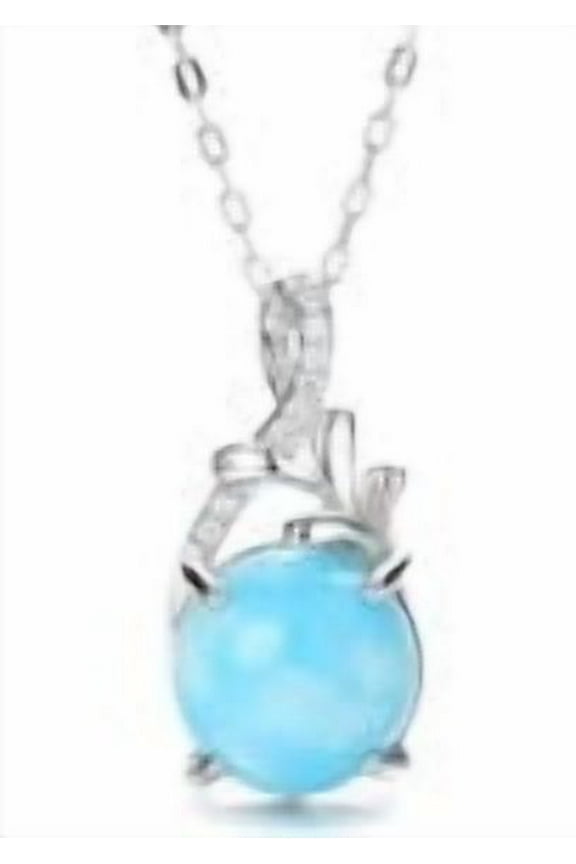 Lab-Created Larimar & Sterling Silver Pendant Necklace