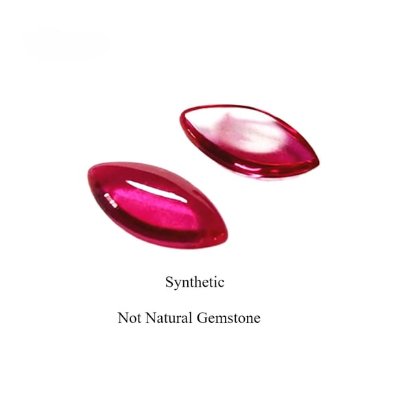 Lab-Created Marquise Shape Red Ruby Beads, Synthetic DIY Jewelry Making Accessories