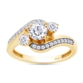 thumbnail image 1 of Lab Created Moissanite Diamond Engagement Rings for Women 14K Yellow Gold Plated Silver Ring Twisting Moissanite Rings (VVS1 Clarity, 0.75 Ctw) Size-10, 1 of 6