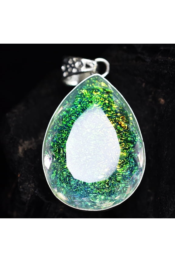Lab Created Monarch Bi-Color Opal 81 Ct Certified Pear Cut Pendant Gemstone