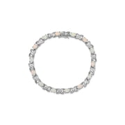Gem & Harmony Lab Created Opal XO Bracelet in Sterling Silver 8.50 inches for Women