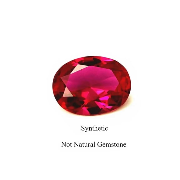 Lab Created Oval Egg Shape Red Ruby Beads, Synthetic Faceted DIY Jewelry Accessories