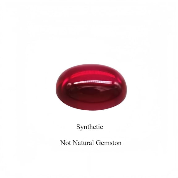 Lab-Created Oval Red Ruby Beads, Synthetic DIY Jewelry Making Accessories