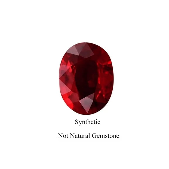 Lab-Created Oval Shape Faceted Red Ruby Beads, Synthetic Man-Made DIY Jewelry Making Accessories