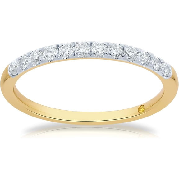 La Joya 1/6 Carat Lab-Grown Diamond Wedding Band, 10K Yellow Gold, Size 10