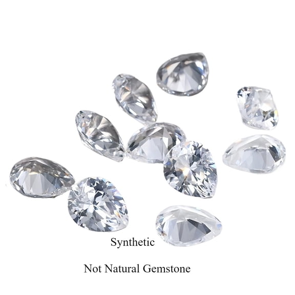 Lab Created Pear Cut White Sapphire Beads for Jewelry Making