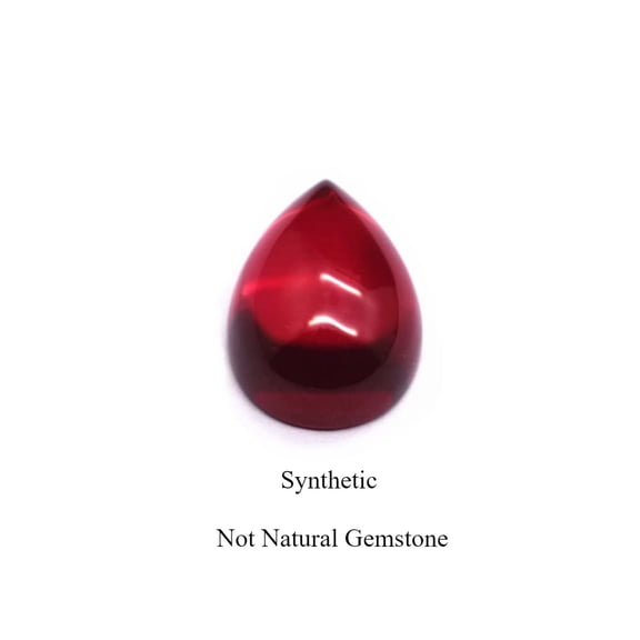 Lab Created Pear Shaped Red Ruby Beads, Synthetic Teardrop DIY Jewelry Accessories