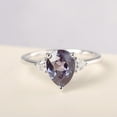 thumbnail image 1 of Lab Created Pear cut alexandrite engagement ring sterling silver color changing gemstone June birhtstone, 1 of 4