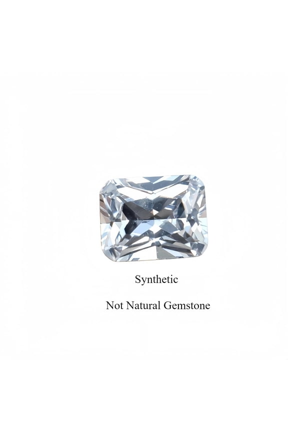 Lab Created Radiant Cut Rectangle White Sapphire Gemstone