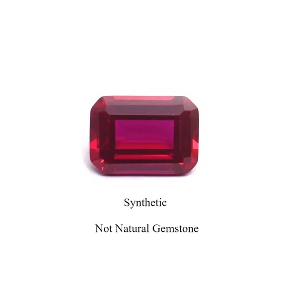 Lab Created Rectangle Red Ruby Beads, Synthetic DIY Jewelry Accessories