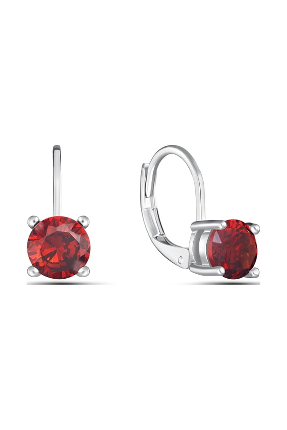 Lab Created Red Ruby LeverBack Earrings