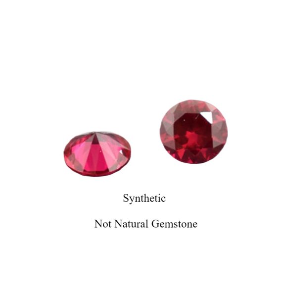 Lab Created Round Brilliant Cut Red Ruby Beads, Synthetic DIY Jewelry Accessories