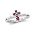thumbnail image 1 of Gem & Harmony Lab Created Ruby Cross Ring 1/8 Carat (Ctw) in Sterling Silver for Women, 1 of 5