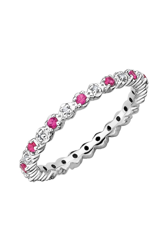 Lab-Created Ruby Ring 0.30 Carat (Ctw) in Sterling Silver