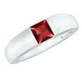 thumbnail image 1 of Rosec Jewels Lab Created Ruby Solitaire Band for Women (0.50 CT, AAAA Quality), 925 Sterling Silver, US 4.00, 1 of 7