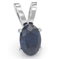 thumbnail image 1 of Lab-Created Sapphire Oval Solitaire Pendant In 14k White Gold, 1 of 4