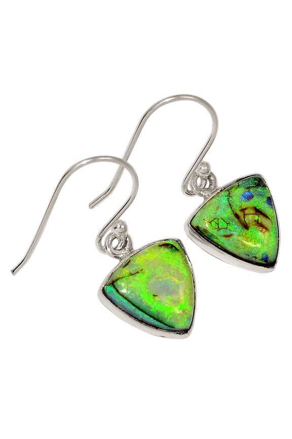 Lab Created Sterling Opal 925 Sterling Silver Earrings Jewelry ALLE-18091
