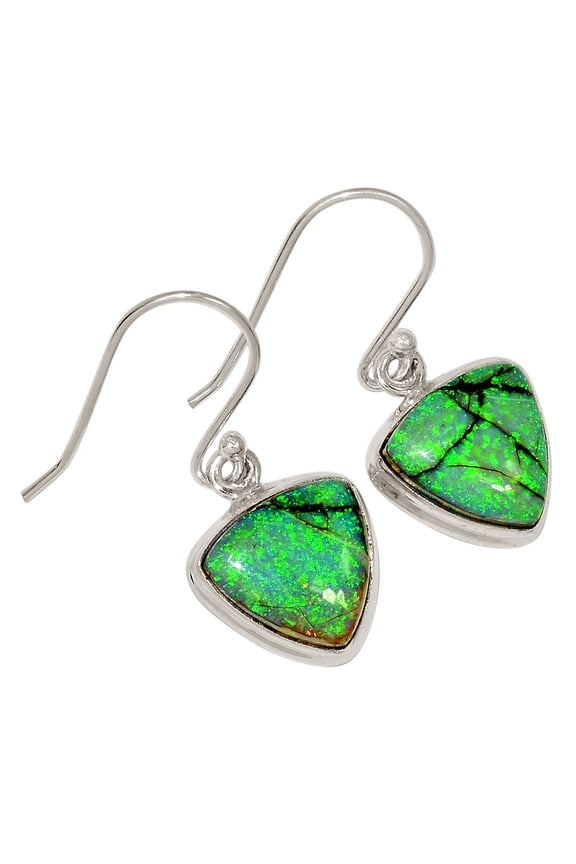 Lab Created Sterling Opal 925 Sterling Silver Earrings Jewelry ALLE-18093