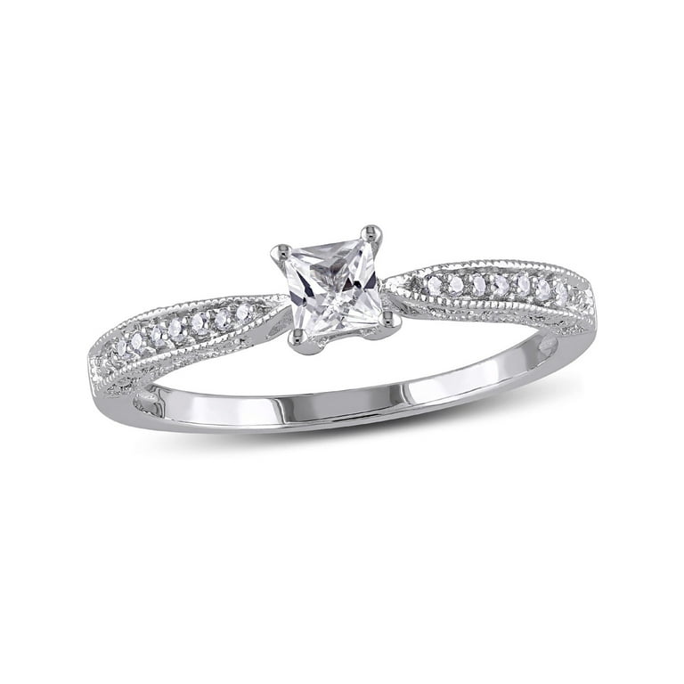 Princess cut lab created white sapphire online