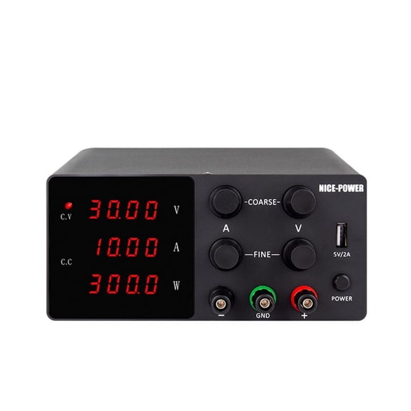 Lab DC Power Supply 30V 10A Adjustable Laboratory Power Source Digital For Phone Repair + Short Circuit Protection ,Low-loss
