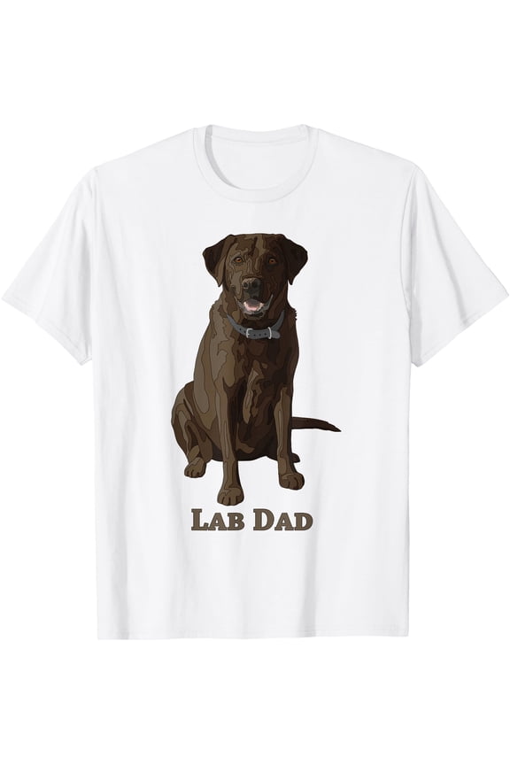 Lab Dad Chocolate Labrador Retriever Dog Lover Gift T-Shirt