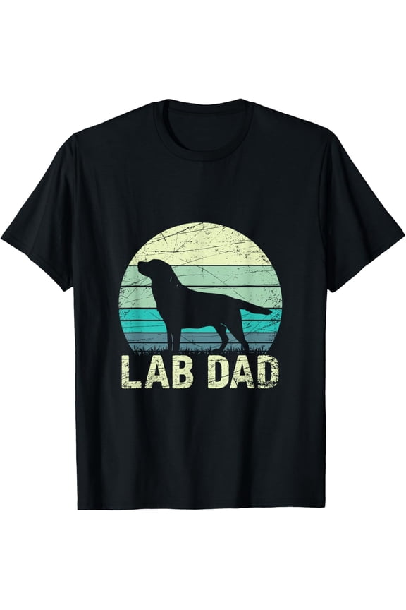 Lab Dad Labrador T-Shirt men and women can wear, black, white, gifts