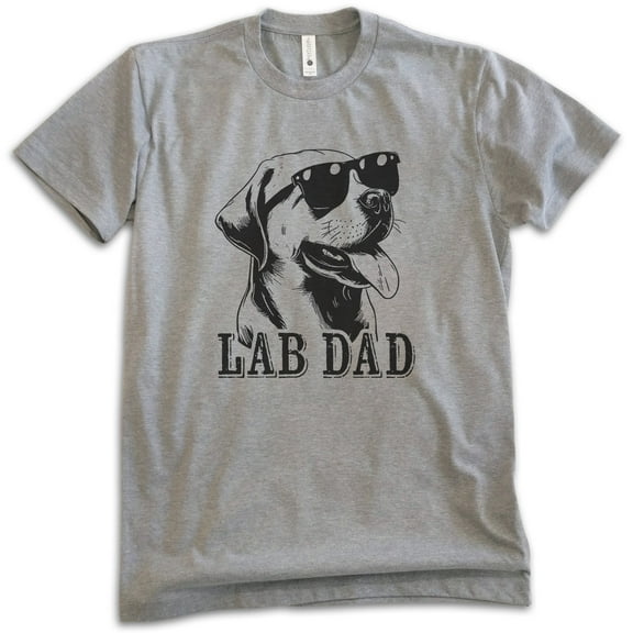 Lab Dad T-shirt, Unisex Men's Shirt, Labrador Retriever, Lab Owner, Best Dog Dad Gift, Dark Heather Gray, Large