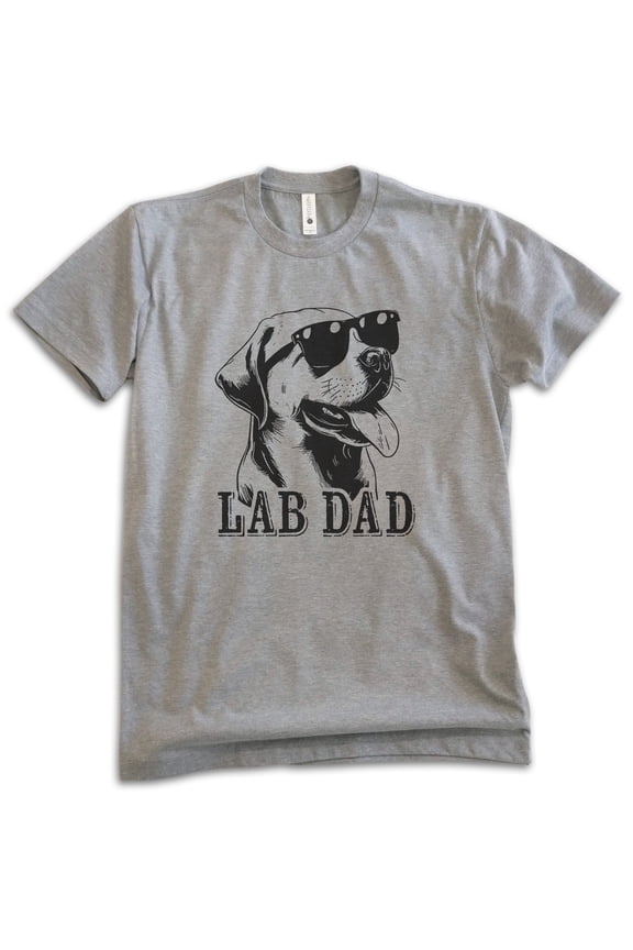 Lab Dad T-shirt, Unisex Men's Shirt, Labrador Retriever, Lab Owner, Best Dog Dad Gift, Dark Heather Gray, X-Large