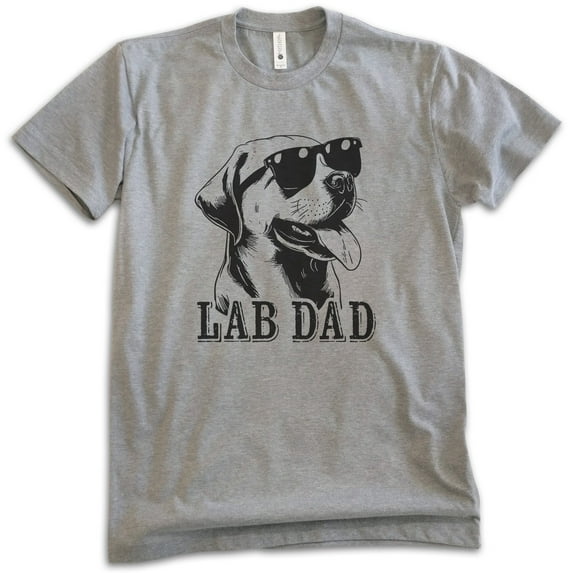 Lab Dad T-shirt, Unisex Men's Shirt, Labrador Retriever, Lab Owner, Best Dog Dad Gift, Dark Heather Gray, X-Small