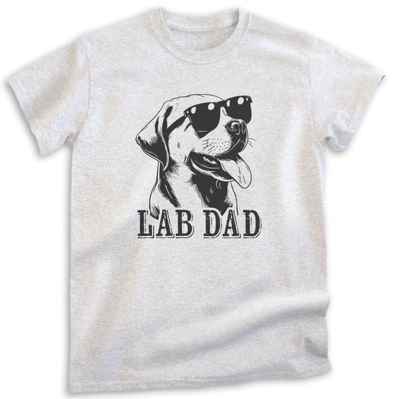 Lab Dad T-shirt, Unisex Men's Shirt, Labrador Retriever, Lab Owner, Best Dog Dad Gift, Heather Ash, X-Large