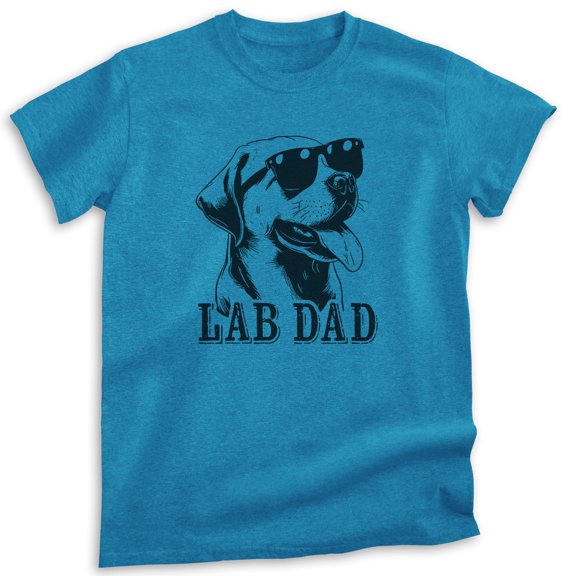Lab Dad T-shirt, Unisex Men's Shirt, Labrador Retriever, Lab Owner, Best Dog Dad Gift, Heather Blue, Large