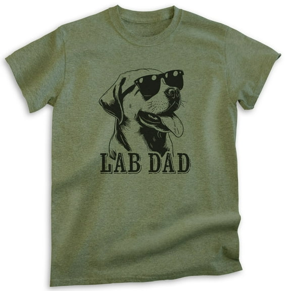 Lab Dad T-shirt, Unisex Men's Shirt, Labrador Retriever, Lab Owner, Best Dog Dad Gift, Heather Military Green, Medium