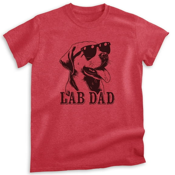 Lab Dad T-shirt, Unisex Men's Shirt, Labrador Retriever, Lab Owner, Best Dog Dad Gift, Heather Red, X-Large