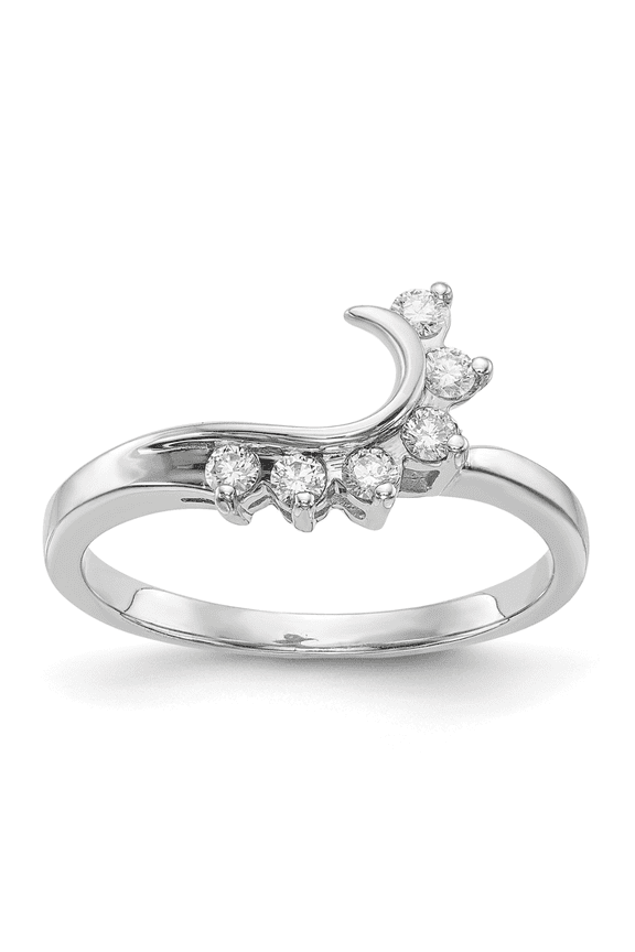 Lab Diamond 14K White Gold Swirl Ring For Women Solitaire Enhancer Guard Wrap Ring -Diamond Unique Bridal Jewelry Gift for Her