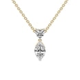 thumbnail image 1 of Lab Diamond Dangling Pendant Necklace For Women | 0.75 Carat IGI Certified Marquise Shape | Carina Two Stone Lab Diamond Pendant In 14K Yellow Gold | FG-VS1-VS2 Quality | Friendly Diamonds, 1 of 6