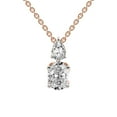 thumbnail image 1 of Lab Diamond Dangling Pendant Necklace For Women | 1 Carat IGI Certified Oval Shape | Paloma Two Stone Dangling Lab Diamond Pendant In 14K Rose Gold | FG-VS1-VS2 Quality | Friendly Diamonds, 1 of 6
