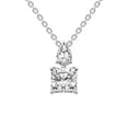 thumbnail image 1 of Lab Diamond Dangling Pendant Necklace For Women | 2 Carat IGI Certified Cushion Shape | Paloma Two Stone Dangling Lab Diamond Pendant In 18K White Gold | FG-VS1-VS2 Quality | Friendly Diamonds, 1 of 6