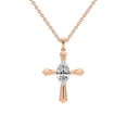 thumbnail image 1 of Lab Diamond Dangling Pendant Necklace For Women | 2 Carat IGI Certified Marquise Shape | Serenity Cross Lab Diamond Pendant In 18K Rose Gold | FG-VS1-VS2 Quality | Friendly Diamonds, 1 of 6