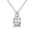 thumbnail image 1 of Lab Diamond Dangling Pendant Necklace For Women | 4 Carat IGI Certified Radiant Shape | Paloma Two Stone Dangling Lab Diamond Pendant In 18K White Gold | FG-VS1-VS2 Quality | Friendly Diamonds, 1 of 6
